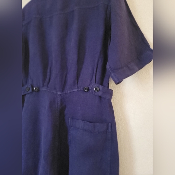 Alex Mill Standard Blue Linen Jumpsuit Womens Size XS Short Sleeve Button Front - Picture 12 of 14